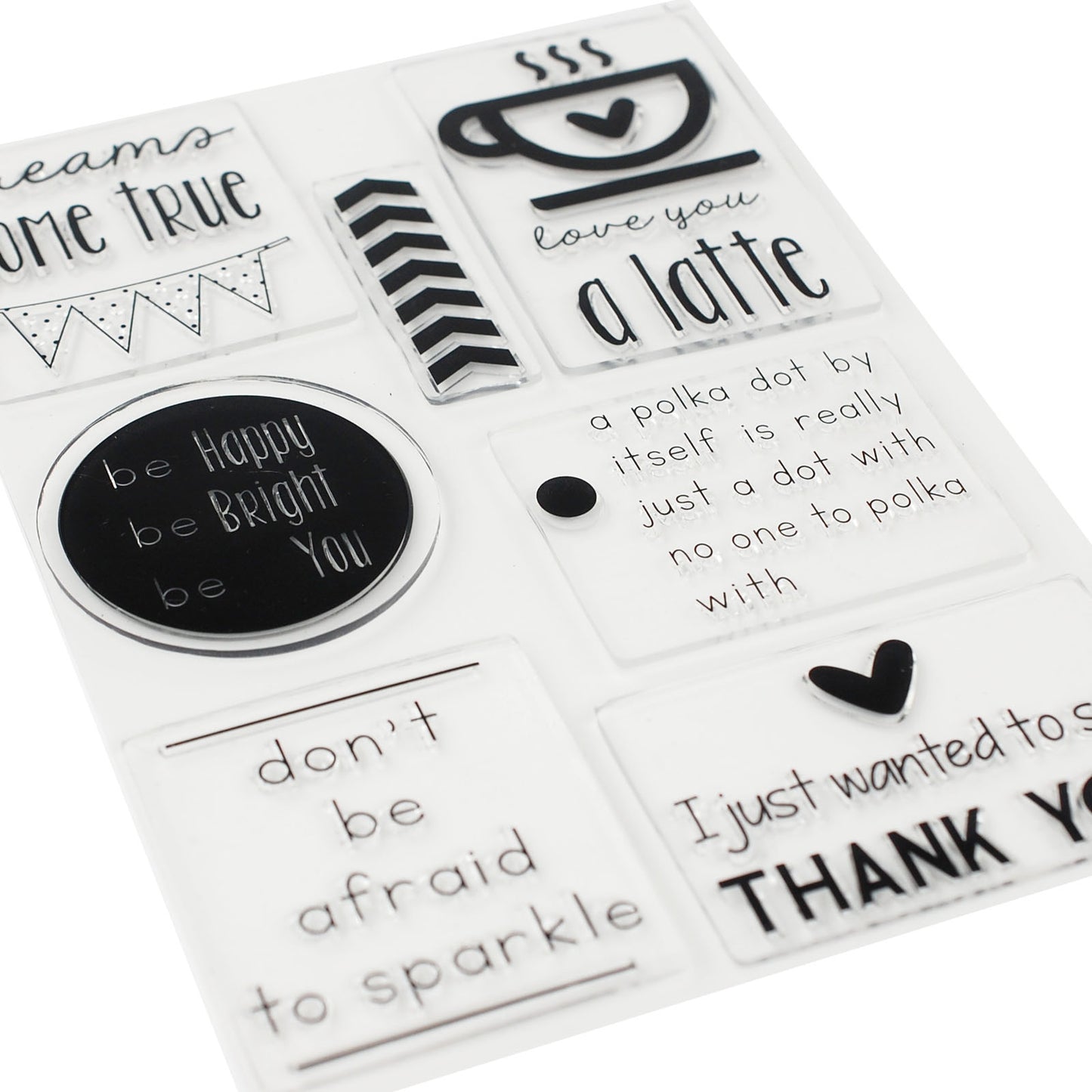Vaessen creative • love it transparente Stempel englische Texte 7-tlg.