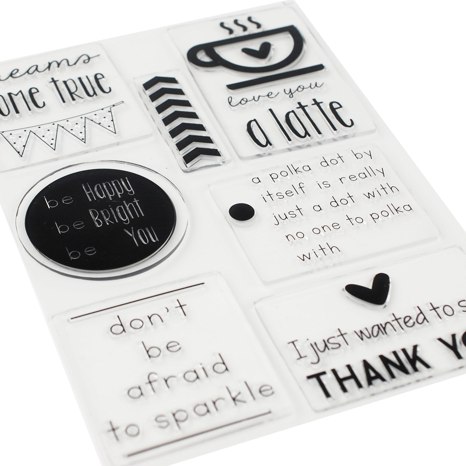 Vaessen creative • love it transparente Stempel englische Texte 7-tlg.