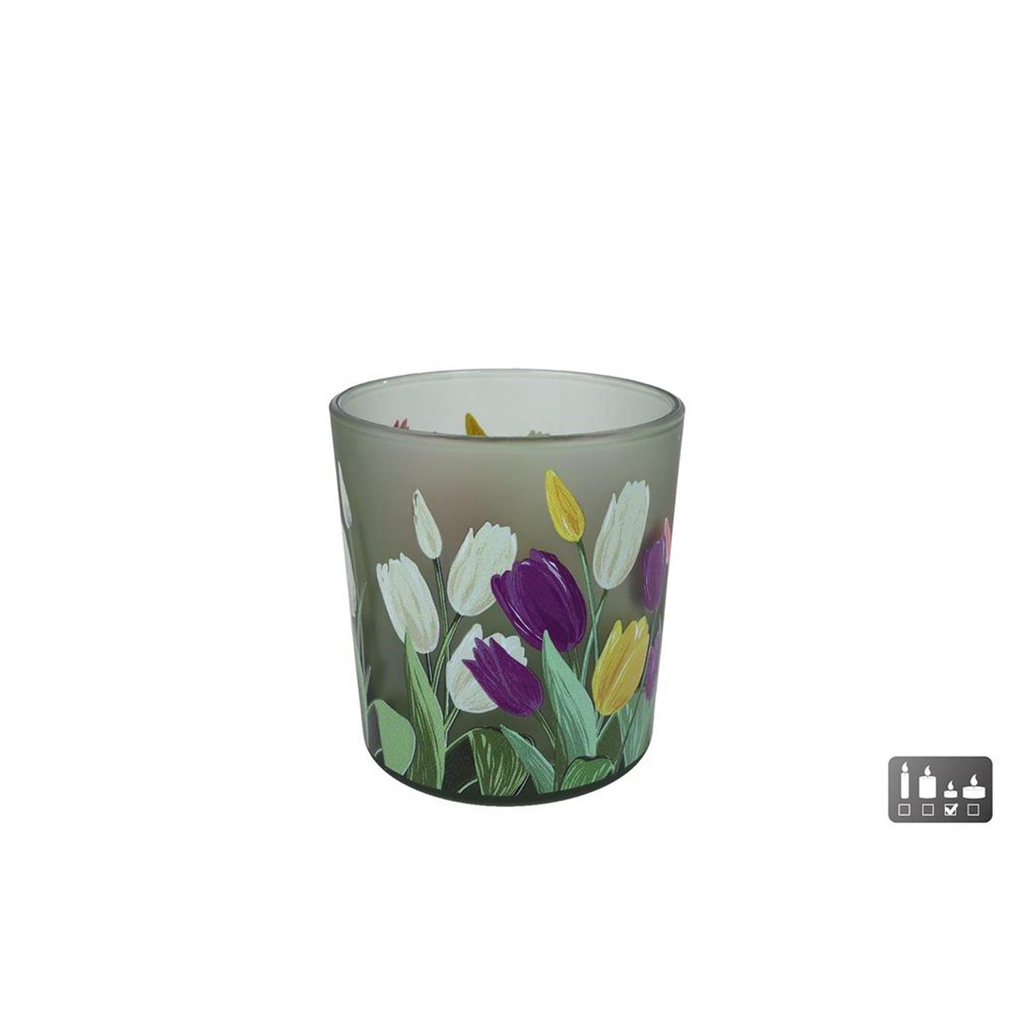 Tealhalter Tulp S Multicolorglas 7,5x7.5x8cm