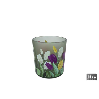 Tealhalter Tulp S Multicolorglas 7,5x7.5x8cm