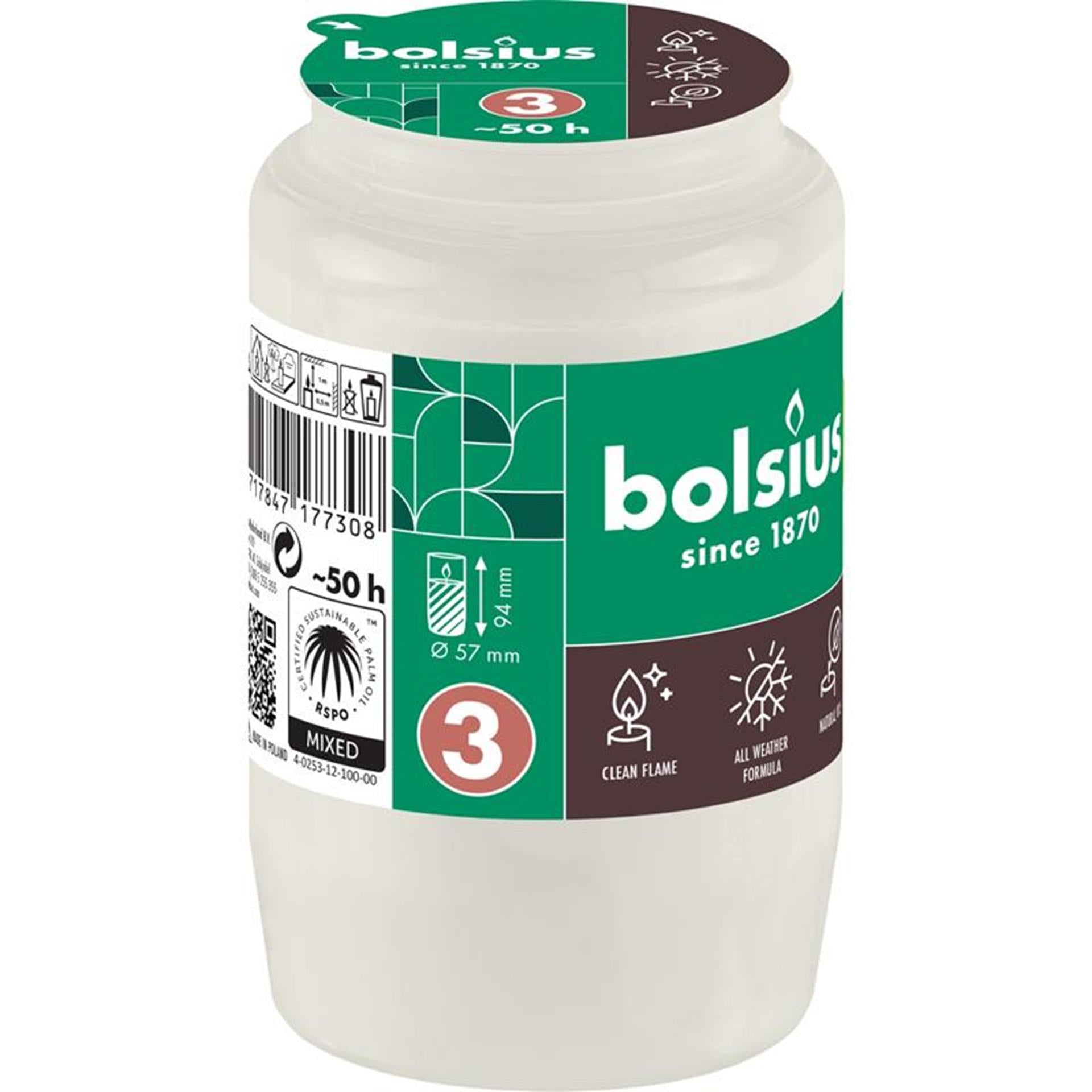 Bolsius Grableuchte Compo Nr.3 weiß