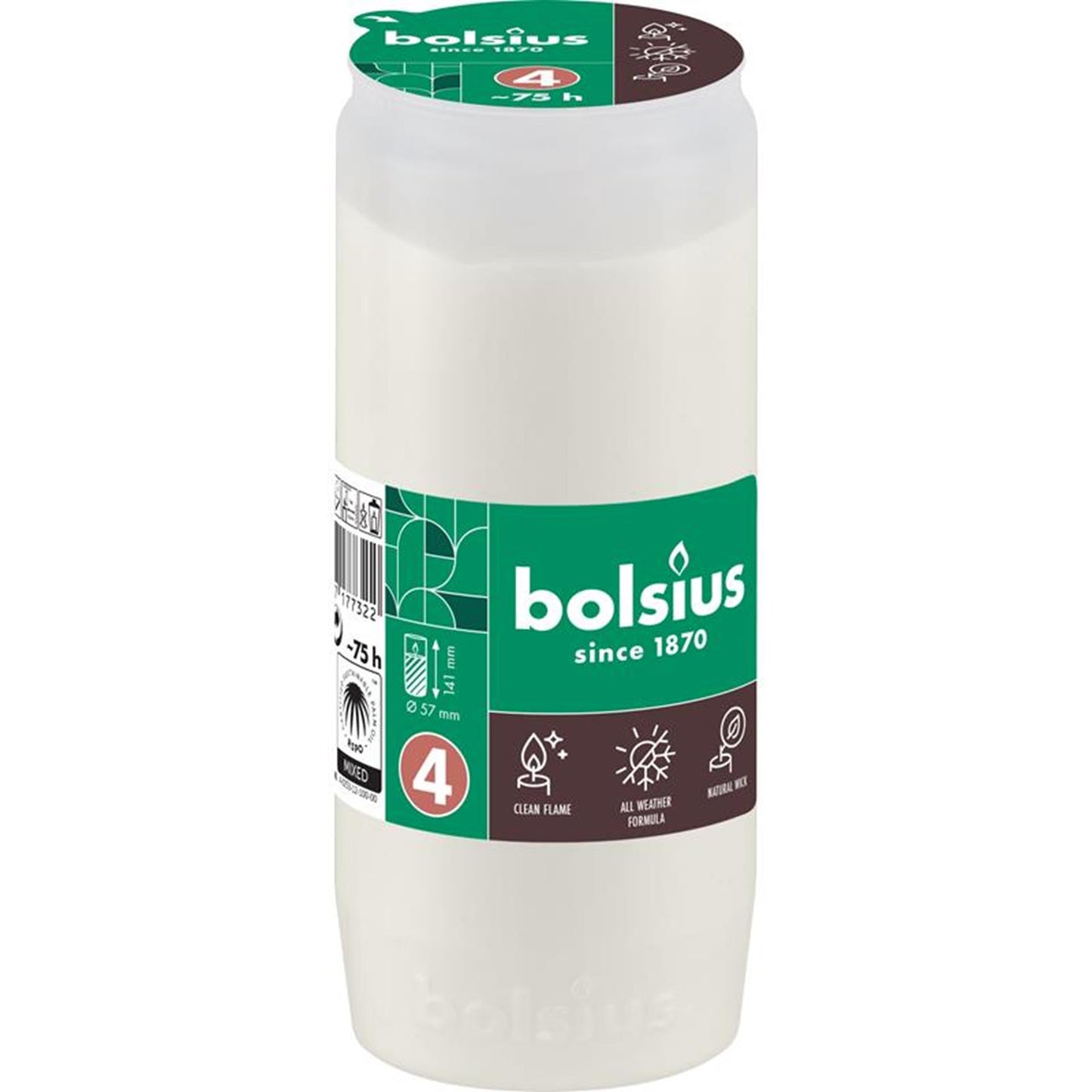 Bolsius Grableuchte Compo Nr.4 weiß