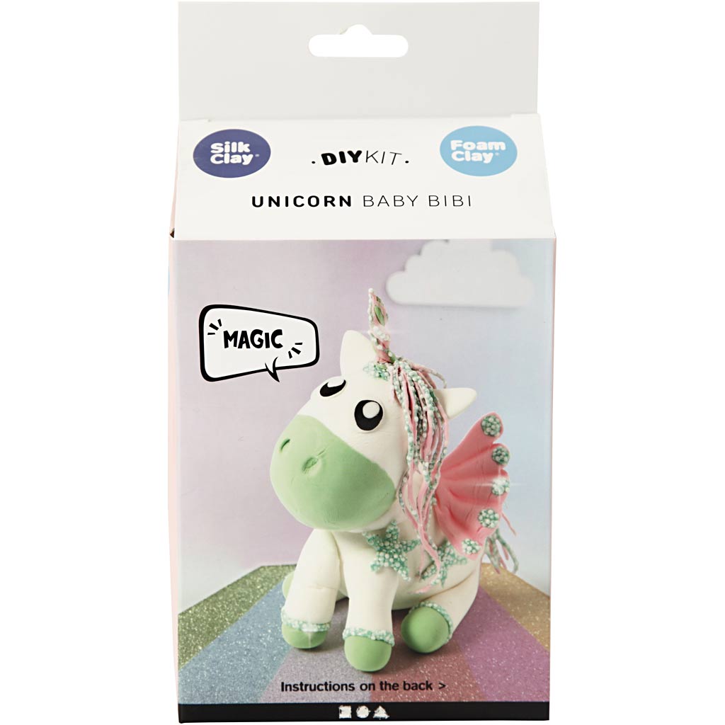 Silk Clay Funny Friends, Einhorn, grün, 1 Box