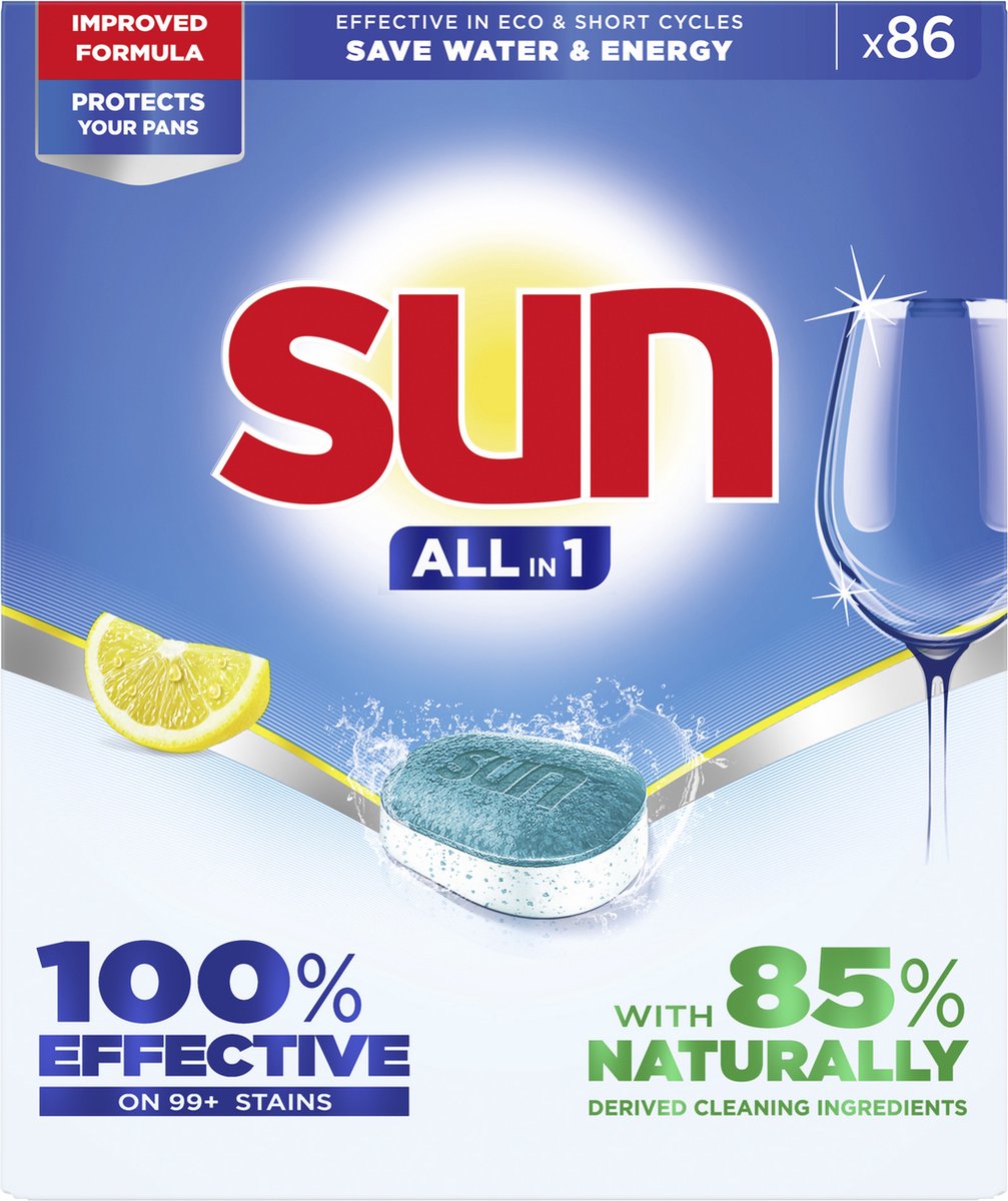 Sun - Geschirrspültabs - All-in-1 - Zitrone - 86 Stück