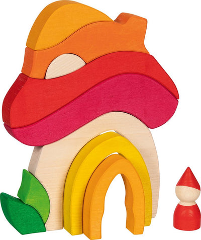 Goki Bausteine - Pilzhaus - 11 Teile - Holz - 3 Jahre