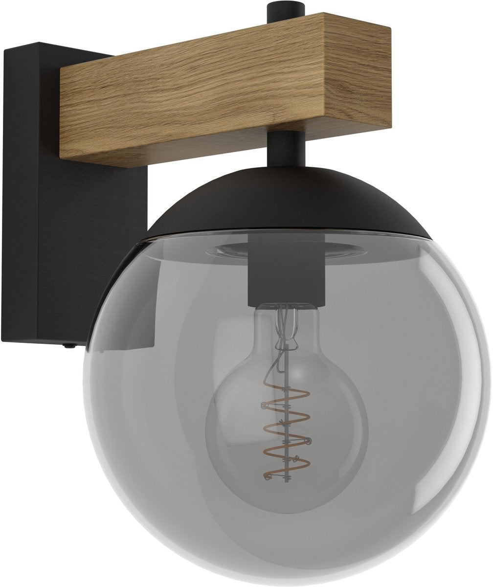 Eglo Bufalata Wandleuchte - e27 - 29 cm - schwarz|braun