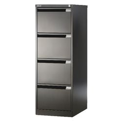 Hängeregistraturkommode Bisley 47x62,2x132,1cm Traggewicht 35k Schwarz 4 Schubladen