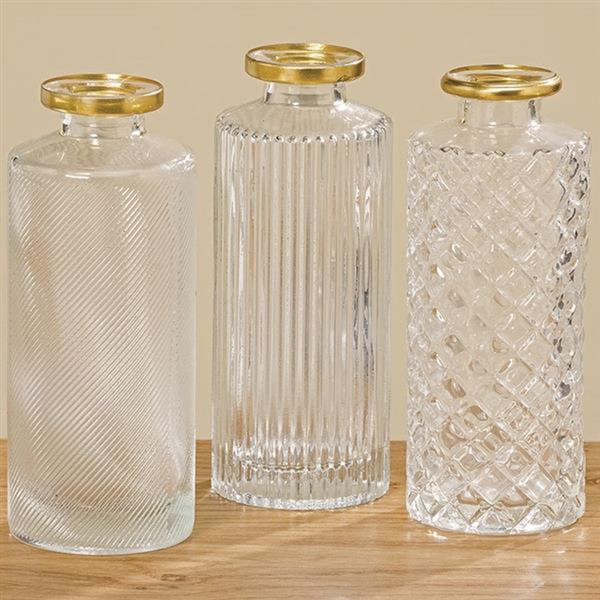 Boltze Home Vase Adore ø5x13cm aus transparentem Glas