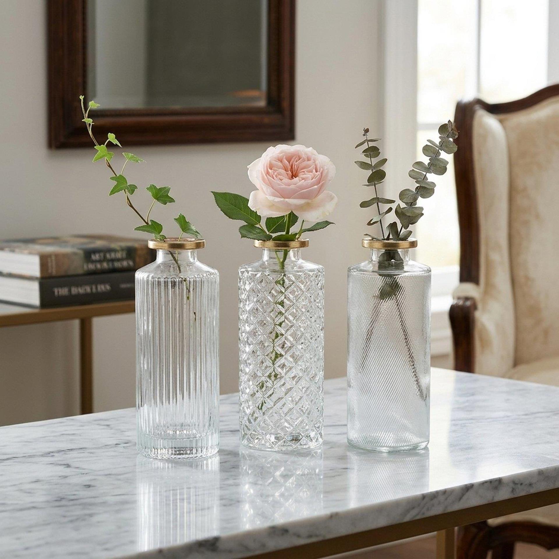 Boltze Home Vase Adore ø5x13cm aus transparentem Glas