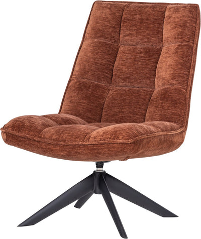 Woood Jouke Drehsessel – Chenille-Struktur – Rostbraun – 97 x 70 x 85