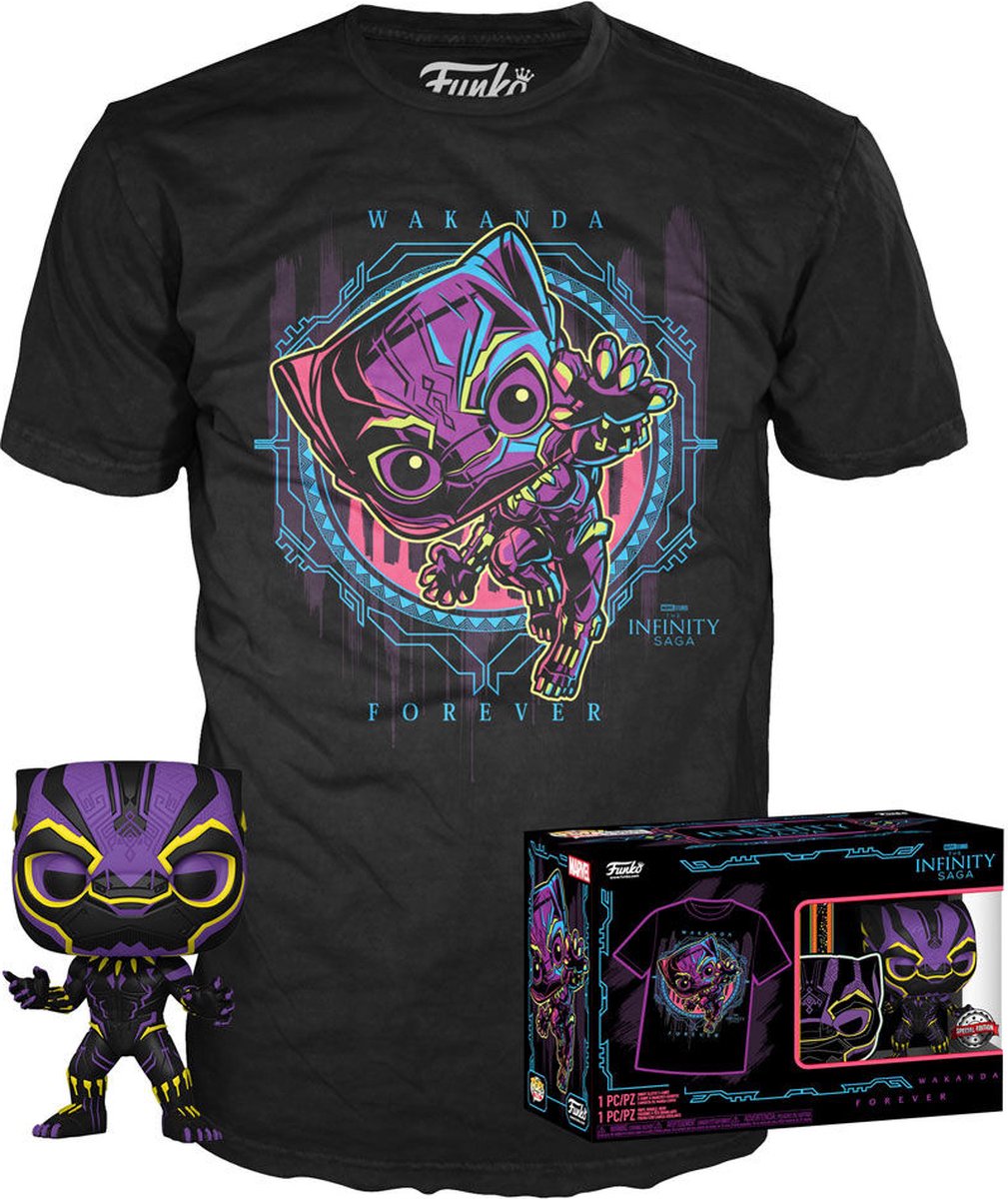 Funko Marvel – Wackelkopf Pop Nr. xx – Black Panther + T-Shirt (m)