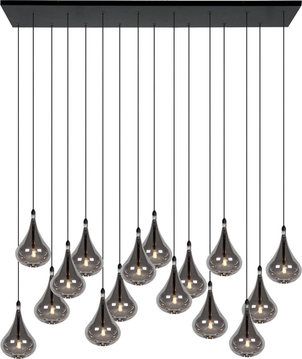 Lucide Tears - Hängelampe - LED dimmbar - G4 - 16x1,5 W 3000 K - Schwarz