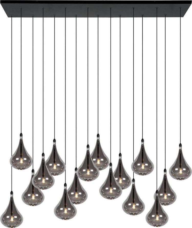 Lucide Tears - Hängelampe - LED dimmbar - G4 - 16x1,5 W 3000 K - Schwarz