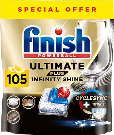 Finish Ultimate Plus Infinity Shine Spülmaschinentabs – 105 Kapseln