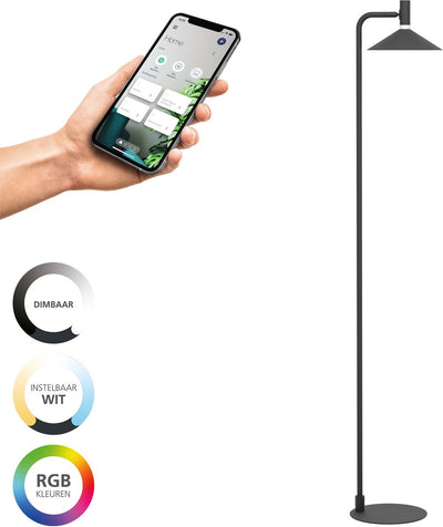 Eglo connect.z conomavilla-z smarte Stehleuchte – LED – 151 cm – Schwarz und Weiß – einstellbares RGB-Weißlicht – dimmbar – ZigBee