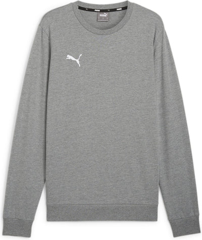 Puma Teamgoal Casuals Crew Neck Sweat Herren-Sportpullover – Mittelgrau Heather – Weiß