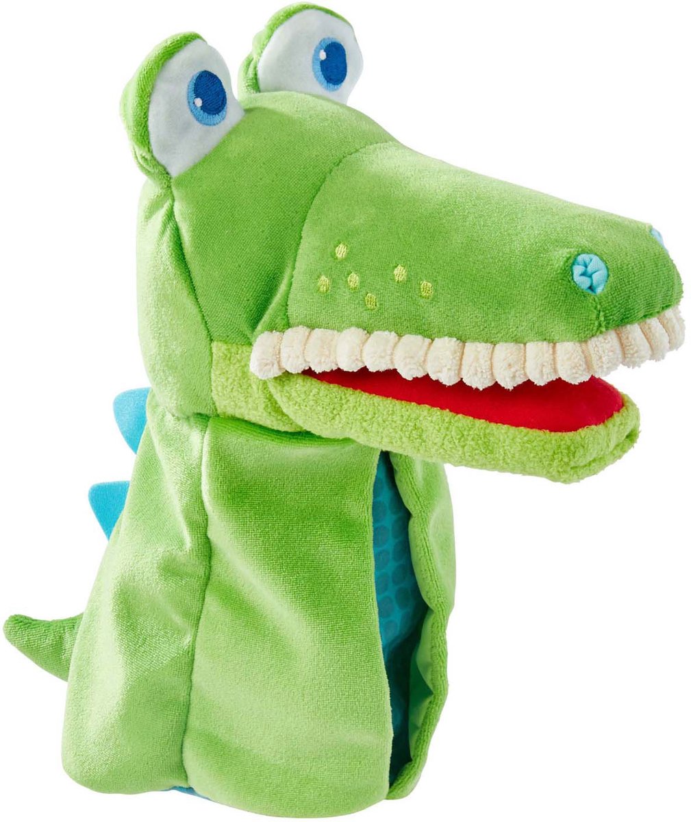 Haba Handpuppe Kroko Junior 5 x 30 cm Polyester Baumwolle grün