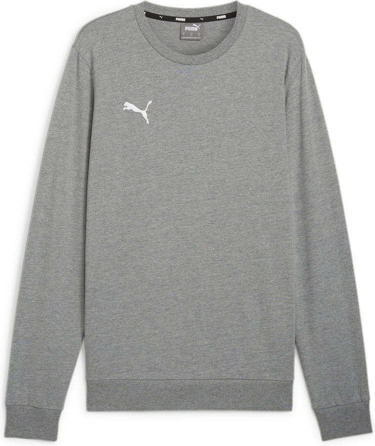 Puma Teamgoal Casuals Crew Neck Sweat Herren-Sportpullover – Mittelgrau Heather – Weiß