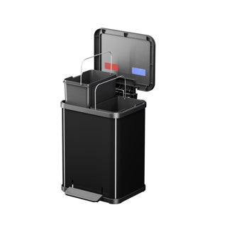 Hailo Hailo 0622-260 Öko Duo plus M Pedal Bin 2x 9l Silber Schwarz