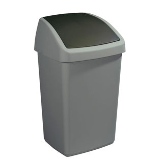 Sonnenwaren Sonnenwaren recycelner Behälter mit Schwungabdeckung 50l Silbergrau