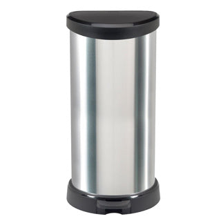 CHREVER CHRAVER Decobin Pedal Bin Ovaal 40L Silber Schwarz