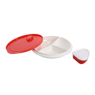 Rotho Microwaveboard Deep 1 l Micro Papaya rot mit Box