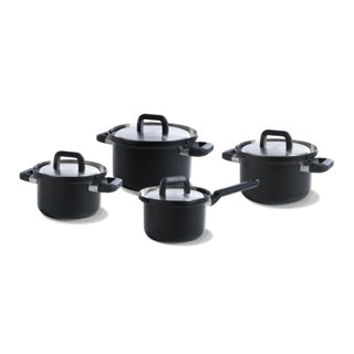 BK Flow Kühle schwarze Edelstahlpfanne 4-teilig Set