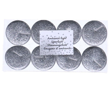 Andere Marken Glitzer Teelights 8 Stücke Silber