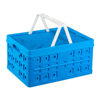 Sonnenwaren Sonnenwaren quadratische Klappkiste + Kühlertasche 32L 49x36x24.5 cm Blau