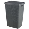 Curver Curver Waschkorb mit Deckel Jute Look 58L Dunkelgrau
