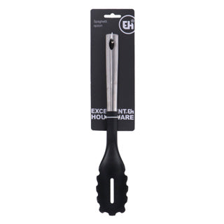 Ausgezeichnete Hauswaren -Hauswaren -Spaghettilpoon 33 cm Edelstahlschwarz Nylon
