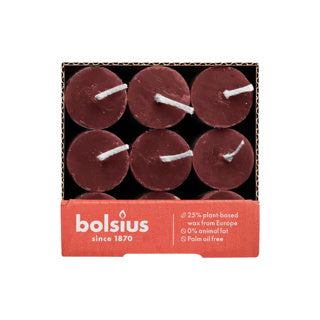 BOLSIUS NEINEN CANDLE Rustikaler Samt Red 27 cm