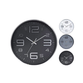 Wanduhr 30,5 cm 3 Assorti Silber