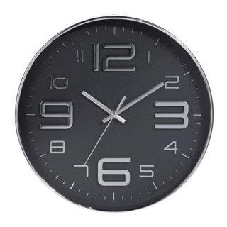 Wanduhr 30,5 cm 3 Assorti Silber