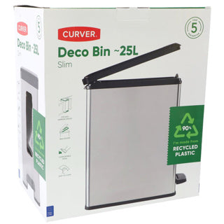 CHREVER CHRAVER Decobin Slim Pedal Bin 25L Metallic Black