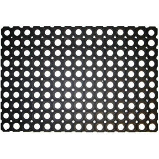 Fußmatte Gummi schwarz mit Löchern 60x40 cm