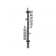 Thermometer 40 x 10 cm schwarz
