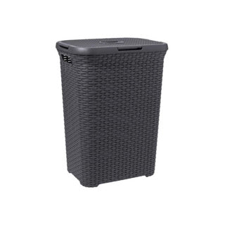 Curver Curver Style Wicker Look Waschkorb 60l Anthrazit