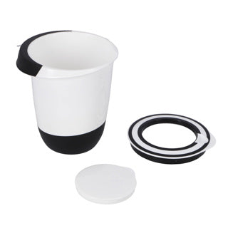 Basic Mixing Bowl mit Deckel 1,5L Weiß schwarz