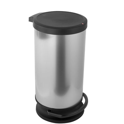 Rotho Rotho Paso Pedal Bin 30l Metallic Silber Schwarz
