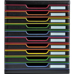 Schrank mit 10 Schubladen Exacompta Modulo schwarz