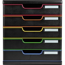 Schrank mit 5 Schubladen Exacompta Modulo schwarz