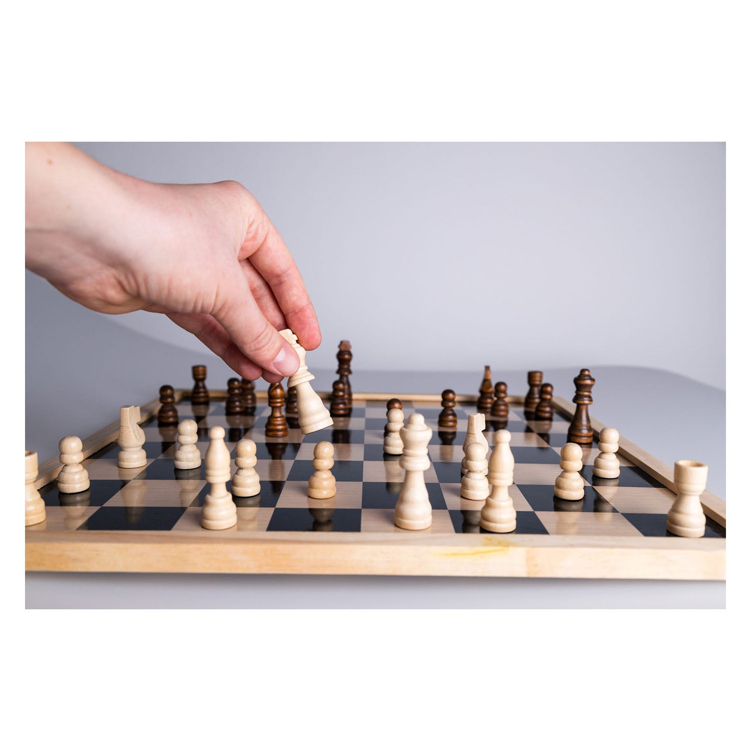 Clownspiele Schachstücke Holz, 32dlg.