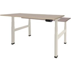 Schaffenburg Sitz-Steh-Schreibtisch Dextro Plus Schreibtisch 180x80 Robson-Eiche 25mm-weiß