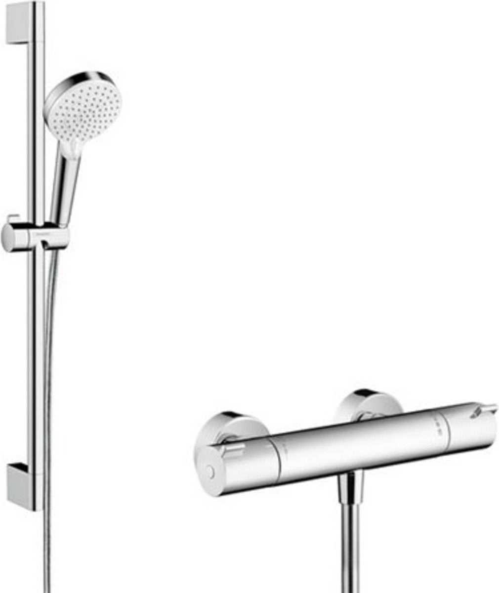 Hansgrohe Crometta Vario Renovierungsset 1001 cl – Thermostat – Ecostat-Thermostat – 65 cm – Weißchrom