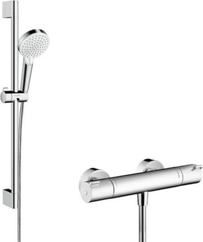 Hansgrohe Crometta Vario Renovierungsset 1001 cl – Thermostat – Ecostat-Thermostat – 65 cm – Weißchrom