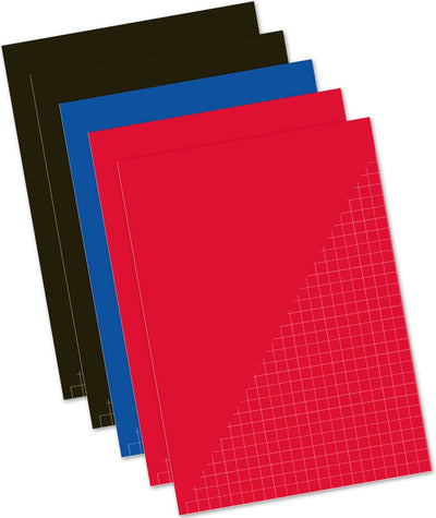 Kangaro Notizbuch A4 80 Seiten kariert 10mm Packung mit 5 Stück