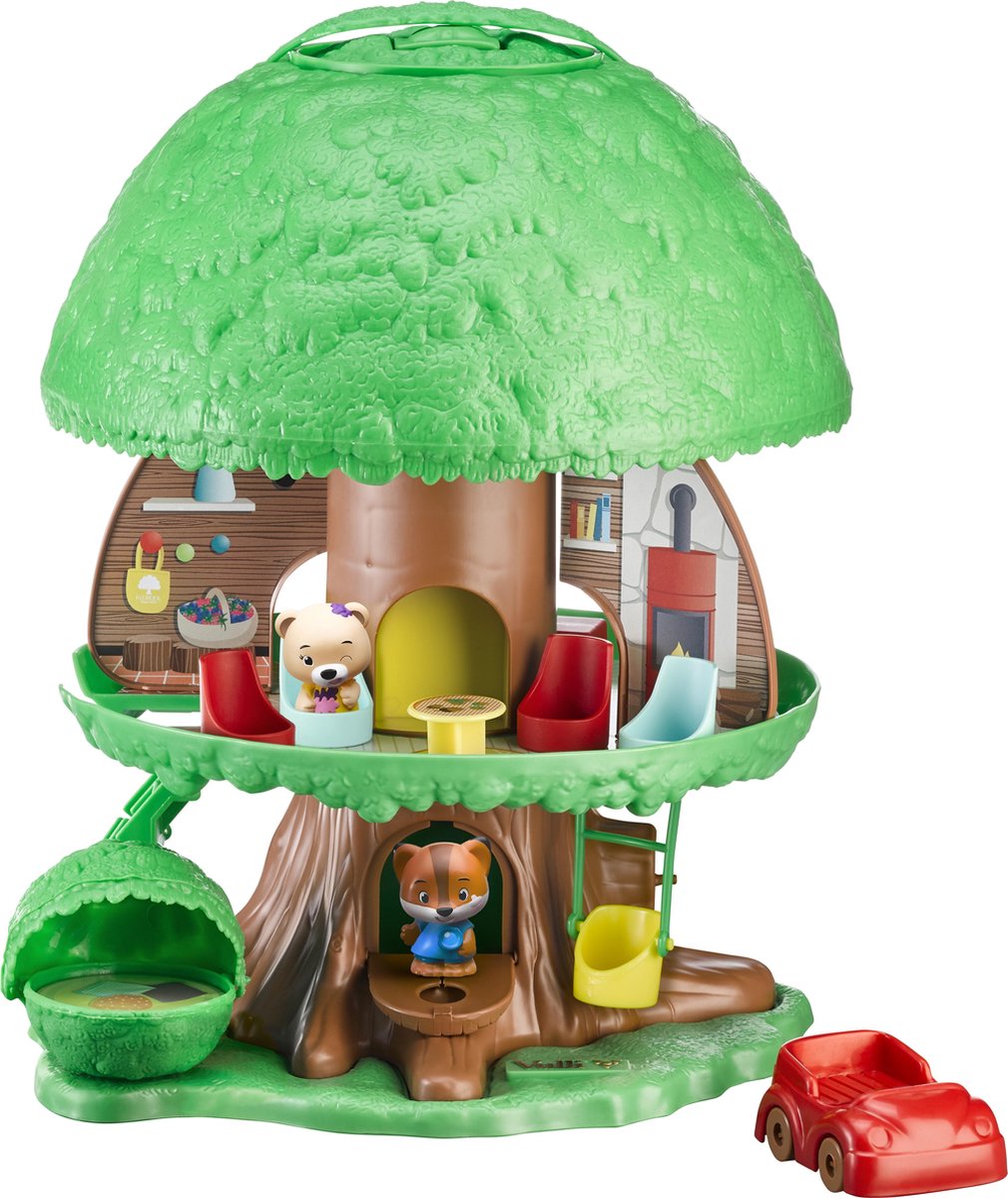 Klorofil Zauberspielbaum – interaktives Kinderspielzeug – Tierspielzeug – Spielzeug ab 18 Monaten – inklusive 2 Tieren: Eliot der Fuchs Ruby der Bär – 15-teilig