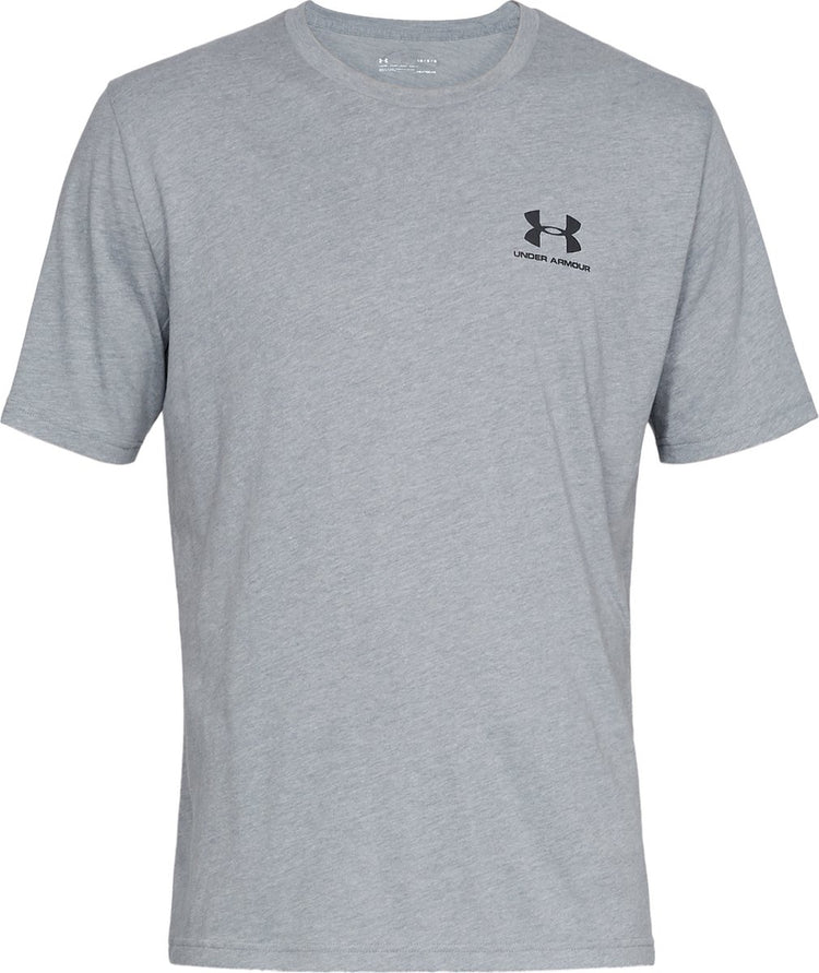 Under Armour UA M Sportstyle LC SS-Gry Herren-Sportshirt – Steel Light Heather – Schwarz