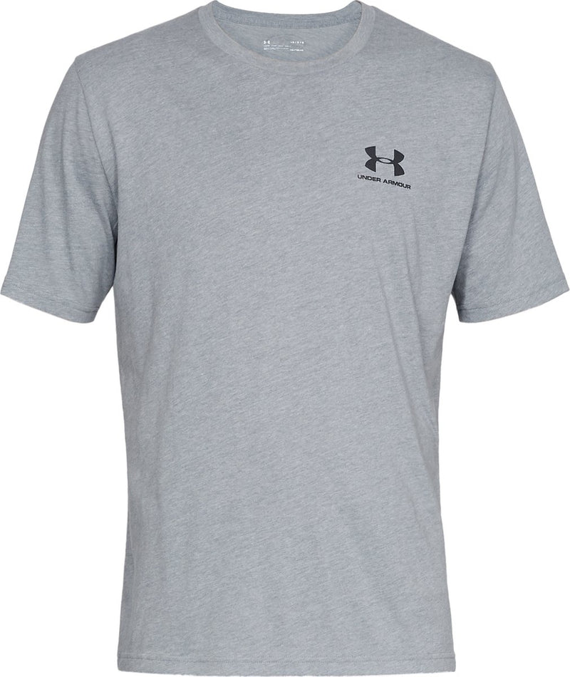 Under Armour UA M Sportstyle LC SS-Gry Herren-Sportshirt – Steel Light Heather – Schwarz